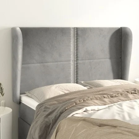 Headboard with light gray velvet ears 147x23x118/128 cm by , Headboards and footboards - Ref: Foro24-3117864, Price: 102,54 €...