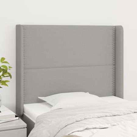 Cabecero con orejas de tela gris claro 83x16x118/128 cm de , Cabeceros y pies de cama - Ref: Foro24-3119414, Precio: 58,42 €,...