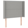 Cabecero con orejas de tela gris claro 83x16x118/128 cm de , Cabeceros y pies de cama - Ref: Foro24-3119414, Precio: 58,42 €,...