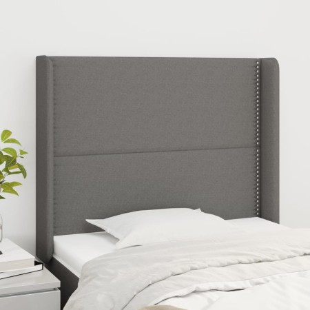 Cabecero con orejas de tela gris oscuro 93x16x118/128 cm de , Cabeceros y pies de cama - Ref: Foro24-3119423, Precio: 60,34 €...