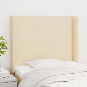 Headboard with cream fabric ears 103x16x118/128 cm by , Headboards and footboards - Ref: Foro24-3119435, Price: 61,56 €, Disc...