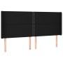 Cabecero con orejas de tela negro 183x16x118/128 cm de , Cabeceros y pies de cama - Ref: Foro24-3119456, Precio: 104,13 €, De...