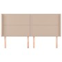 Cabecero con orejas cuero sintético capuchino 183x16x118/128 cm de , Cabeceros y pies de cama - Ref: Foro24-3119547, Precio: ...
