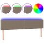 Cabecero con LED de tela gris taupe 200x5x78/88 cm de , Cabeceros y pies de cama - Ref: Foro24-3121498, Precio: 58,02 €, Desc...