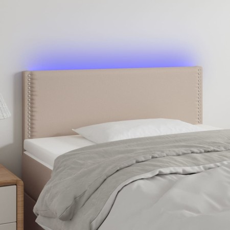 Cabecero con LED cuero sintético color capuchino 80x5x78/88 cm de , Cabeceros y pies de cama - Ref: Foro24-3121549, Precio: 3...