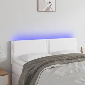 Headboard with LED white synthetic leather 144x5x78/88 cm by , Headboards and footboards - Ref: Foro24-3121563, Price: 62,84 ...