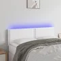 Kopfteil mit LED, weißem Kunstleder, 144 x 5 x 78/88 cm von , Kopf- und Fußteile - Ref: Foro24-3121563, Preis: 62,84 €, Rabat...