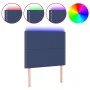 Headboard with LED lights blue fabric 90x5x118/128 cm by , Headboards and footboards - Ref: Foro24-3122272, Price: 54,41 €, D...