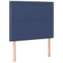 Headboard with LED lights blue fabric 90x5x118/128 cm by , Headboards and footboards - Ref: Foro24-3122272, Price: 54,41 €, D...