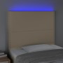Cabecero con luces LED tela crema 100x5x118/128 cm de , Cabeceros y pies de cama - Ref: Foro24-3122279, Precio: 56,47 €, Desc...