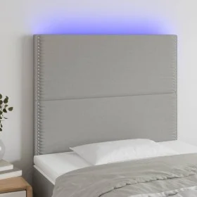 Headboard with LED lights light gray fabric 80x5x118/128 cm by , Headboards and footboards - Ref: Foro24-3122258, Price: 50,2...