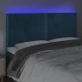 Kopfteil mit LED-Beleuchtung, dunkelblauer Samt, 160 x 5 x 118/128 cm von , Kopf- und Fußteile - Ref: Foro24-3122342, Preis: ...