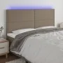Headboard with LED lights taupe gray fabric 180x5x118/128 cm by , Headboards and footboards - Ref: Foro24-3122302, Price: 97,...