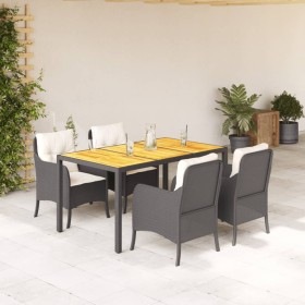 Set de muebles jardín 5 pzas con cojines ratán sintético negro en Conjuntos de jardín | Comprar online en Foru.es