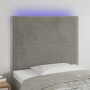 Cabecero con luces LED terciopelo gris claro 80x5x118/128 cm de , Cabeceros y pies de cama - Ref: Foro24-3122314, Precio: 56,...