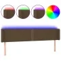 Dunkelbraunes Stoffkopfteil mit LED 163x16x78/88 cm von , Kopf- und Fußteile - Ref: Foro24-3123105, Preis: 61,08 €, Rabatt: %