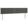 Cabecero con LED de terciopelo gris oscuro 163x16x78/88 cm de , Cabeceros y pies de cama - Ref: Foro24-3123151, Precio: 73,98...