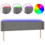 Dark gray fabric headboard with LED 183x16x78/88 cm by , Headboards and footboards - Ref: Foro24-3123111, Price: 66,08 €, Dis...
