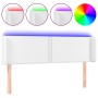 Cabecero con LED cuero sintético blanco 147x16x78/88 cm de , Cabeceros y pies de cama - Ref: Foro24-3123187, Precio: 75,38 €,...