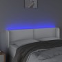 Cabecero con LED cuero sintético blanco 147x16x78/88 cm de , Cabeceros y pies de cama - Ref: Foro24-3123187, Precio: 75,38 €,...