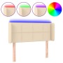 Cabecero con LED de tela crema 83x16x78/88 cm de , Cabeceros y pies de cama - Ref: Foro24-3123215, Precio: 52,53 €, Descuento: %