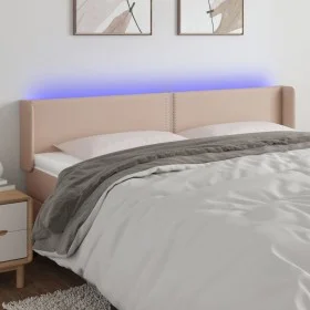 Kopfteil mit LED-Cappuccino-Kunstleder 183x16x78/88 cm von , Kopf- und Fußteile - Ref: Foro24-3123203, Preis: 74,83 €, Rabatt: %