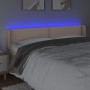 Cabecero con LED cuero sintético capuchino 183x16x78/88 cm de , Cabeceros y pies de cama - Ref: Foro24-3123203, Precio: 76,71...