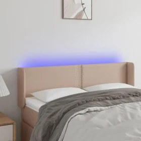 Cabecero con LED cuero sintético capuchino 147x16x78/88 cm de , Cabeceros y pies de cama - Ref: Foro24-3123191, Precio: 72,37...