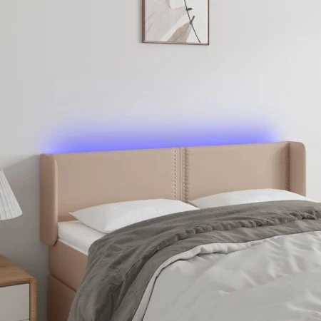 Kopfteil mit LED-Cappuccino-Kunstleder 147x16x78/88 cm von , Kopf- und Fußteile - Ref: Foro24-3123191, Preis: 72,37 €, Rabatt: %