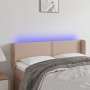 Cabecero con LED cuero sintético capuchino 147x16x78/88 cm de , Cabeceros y pies de cama - Ref: Foro24-3123191, Precio: 63,10...