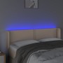 Cabecero con LED cuero sintético capuchino 147x16x78/88 cm de , Cabeceros y pies de cama - Ref: Foro24-3123191, Precio: 63,10...