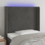 Cabecero con LED de terciopelo gris oscuro 83x16x118/128 cm de , Cabeceros y pies de cama - Ref: Foro24-3123939, Precio: 74,1...