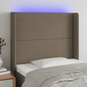 Headboard with LED in taupe gray fabric 93x16x118/128 cm by , Headboards and footboards - Ref: Foro24-3123894, Price: 68,20 €...