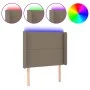 Headboard with LED in taupe gray fabric 93x16x118/128 cm by , Headboards and footboards - Ref: Foro24-3123894, Price: 68,20 €...
