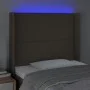 Headboard with LED in taupe gray fabric 93x16x118/128 cm by , Headboards and footboards - Ref: Foro24-3123894, Price: 68,20 €...