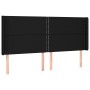 Cabecero con LED de tela negro 183x16x118/128 cm de , Cabeceros y pies de cama - Ref: Foro24-3123924, Precio: 110,86 €, Descu...