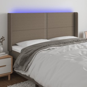 Cabecero con LED de tela gris taupe 163x16x118/128 cm de , Cabeceros y pies de cama - Ref: Foro24-3123918, Precio: 121,99 €, ...