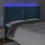 Cabecero con LED de terciopelo azul oscuro 163x16x118/128 cm de , Cabeceros y pies de cama - Ref: Foro24-3123966, Precio: 130...