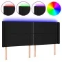 Kopfteil aus schwarzem Stoff mit LED 203x16x118/128 cm von , Kopf- und Fußteile - Ref: Foro24-3123932, Preis: 113,52 €, Rabat...