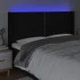 Kopfteil aus schwarzem Stoff mit LED 203x16x118/128 cm von , Kopf- und Fußteile - Ref: Foro24-3123932, Preis: 113,52 €, Rabat...
