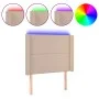 Headboard with LED cappuccino synthetic leather 93x16x118/128cm by , Headboards and footboards - Ref: Foro24-3123991, Price: ...