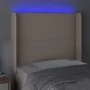 Headboard with LED cappuccino synthetic leather 93x16x118/128cm by , Headboards and footboards - Ref: Foro24-3123991, Price: ...