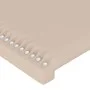 Headboard with LED cappuccino synthetic leather 93x16x118/128cm by , Headboards and footboards - Ref: Foro24-3123991, Price: ...
