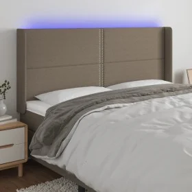 Cabecero con LED de tela gris taupe 183x16x118/128 cm de , Cabeceros y pies de cama - Ref: Foro24-3123926, Precio: 106,79 €, ...