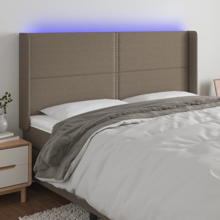 Cabecero con LED de tela gris taupe 183x16x118/128 cm de , Cabeceros y pies de cama - Ref: Foro24-3123926, Precio: 108,10 €, ...
