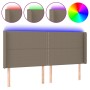 Cabecero con LED de tela gris taupe 183x16x118/128 cm de , Cabeceros y pies de cama - Ref: Foro24-3123926, Precio: 108,10 €, ...
