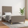 Estructura de cama con cabecero de tela gris taupe 90x200 cm de , Camas y somieres - Ref: Foro24-3124948, Precio: 129,30 €, D...