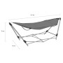 Hamaca con soporte plegable gris de vidaXL, Hamacas - Ref: Foro24-44366, Precio: 99,53 €, Descuento: %