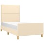 Estructura de cama con cabecero de tela color crema 90x190 cm de , Camas y somieres - Ref: Foro24-3124941, Precio: 141,99 €, ...