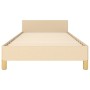 Estructura de cama con cabecero de tela color crema 90x190 cm de , Camas y somieres - Ref: Foro24-3124941, Precio: 141,99 €, ...
